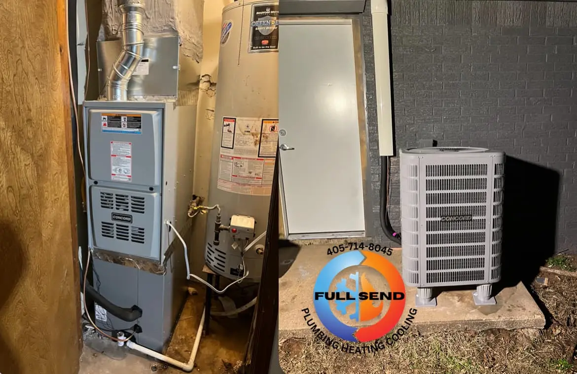 New furnace and AC unit installed by Full Send in Perkins OK